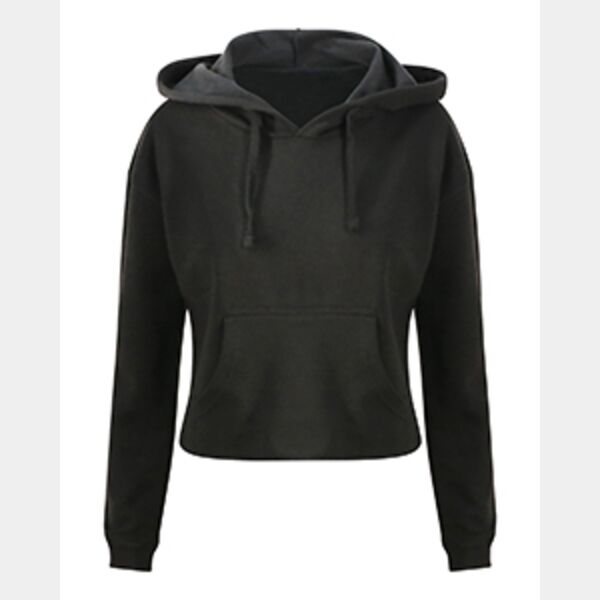 Ladies' Girlie Cropped Hooded Fleece with Pocket Thumbnail