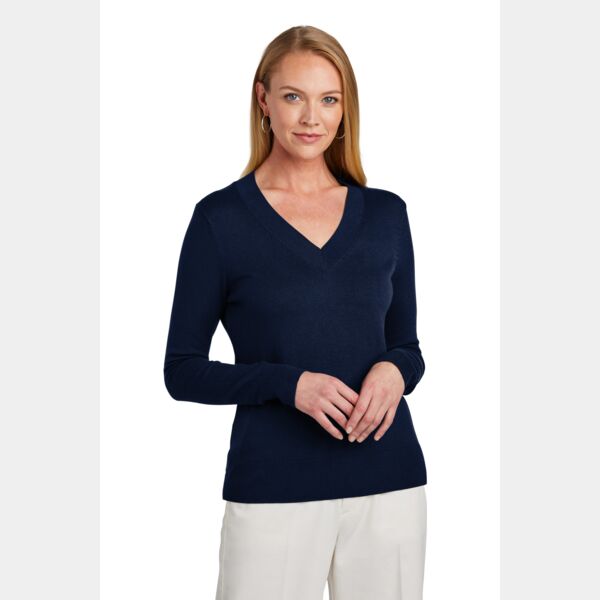 Women's Cotton Stretch V Neck Sweater Thumbnail