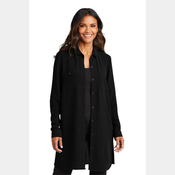 Women's Textured Crepe Long Tunic Thumbnail