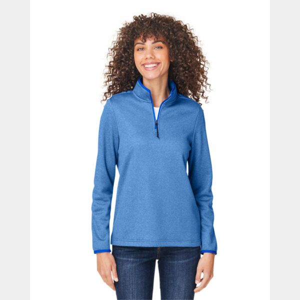 Ladies' Venture Heathered Stripe Quarter-Zip Thumbnail