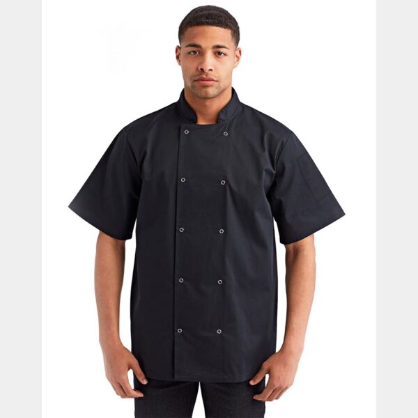 Unisex Ten Studded Front Short Sleeve Chef Coat Thumbnail