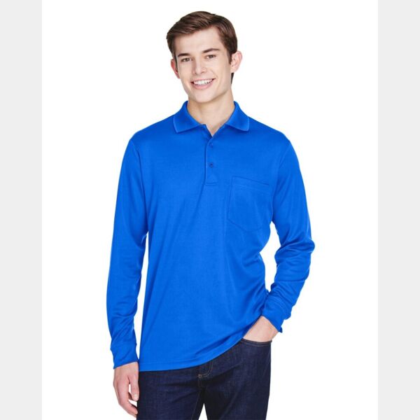 Men's Pinnacle Performance Long Sleeve Piqué Polo with Pocket Thumbnail