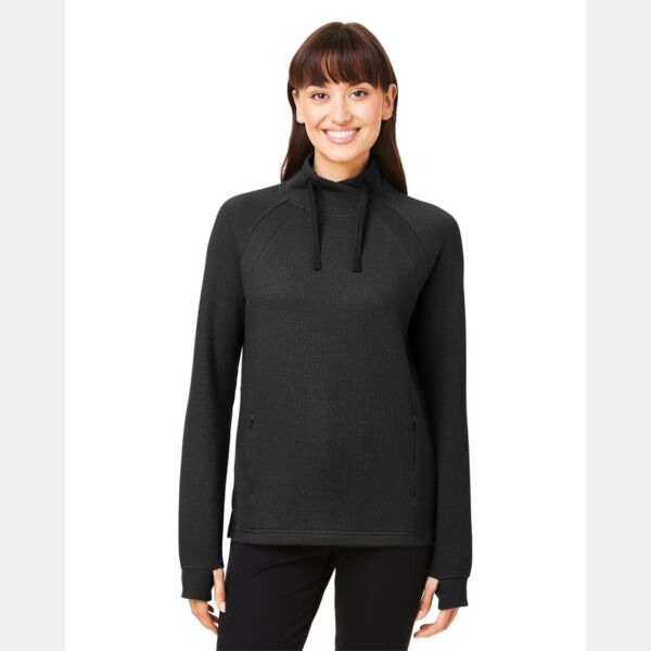 Women's Rhythm Waffle Cross-Neck Pullover Thumbnail