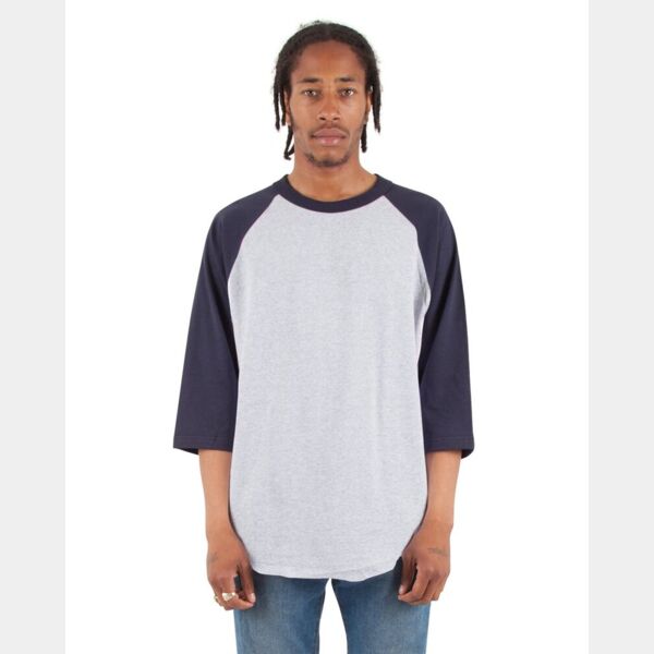 Unisex Raglan Three-Quarter Sleeve T-Shirt Thumbnail