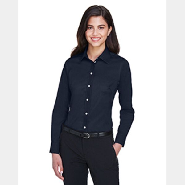 Ladies' Crown Collection® Solid Stretch Twill Woven Shirt Thumbnail