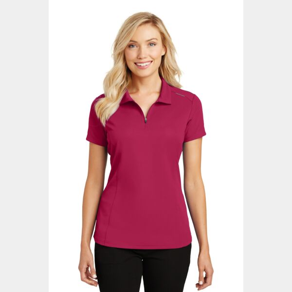 Women's Pinpoint Mesh Zip Polo Thumbnail