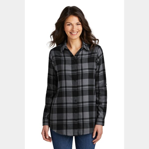 Women's Plaid Flannel Tunic Thumbnail