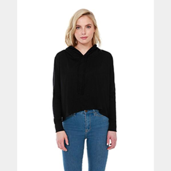 Ladies' CVC Cropped Hoodie T-Shirt Thumbnail