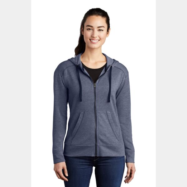 Women's PosiCharge ® Tri Blend Wicking Fleece Full Zip Hooded Jacket Thumbnail