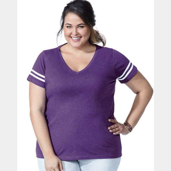 Women's Curvy Collection Vintage Football T-Shirt Thumbnail