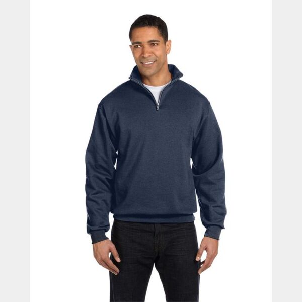 Adult NuBlend® Quarter-Zip Cadet Collar Sweatshirt Thumbnail
