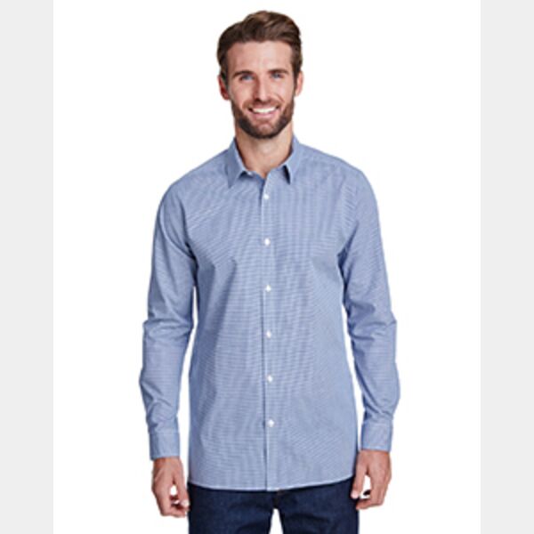 Men's Microcheck Gingham Long-Sleeve Cotton Shirt Thumbnail