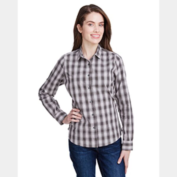 Ladies' Mulligan Check Long-Sleeve Cotton Shirt Thumbnail
