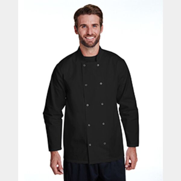 Unisex Studded Front Long-Sleeve Chef's Jacket Thumbnail