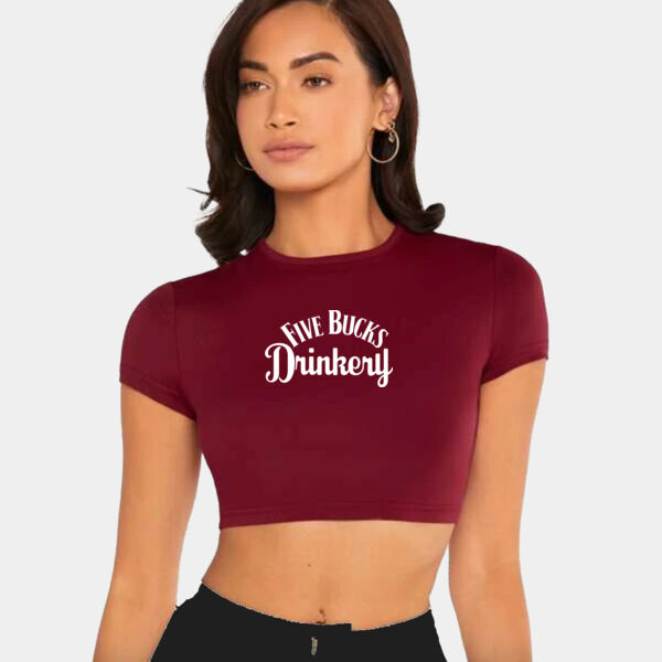 Five Bucks Drinkery Mock Neck Crop - Center Chest Logo Thumbnail