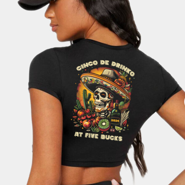 Cinco De Drinko Ladies Crop Top Thumbnail